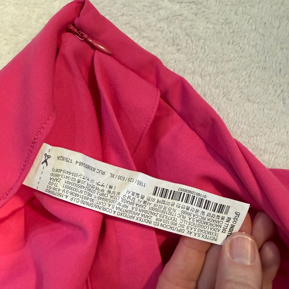 Zara XL Pink Skort High Waist Flowy Ruffle Skirt Shorts Summer Tie - Picture 11 of 12